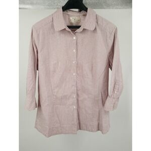 Riders‎ by Lee Women's Shirt Plus XXL 2XL Striped Stretch Slimming 3/4 Sleeve